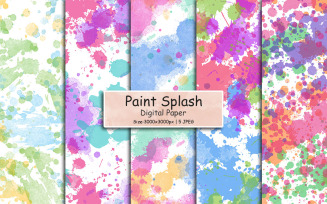 Abstract colorful paint ink splash background or Watercolor digital paper