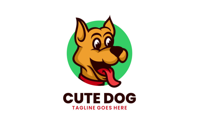 Cute Dog Cartoon Logo Style 3 Logo Template