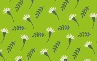 Cute seamless pattern with scattered flowers and leaves
