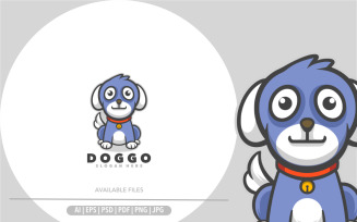 Dog mascot cartoon logo template design