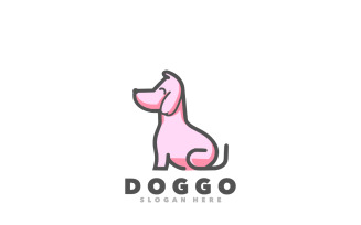 Dog outline mascot logo template design