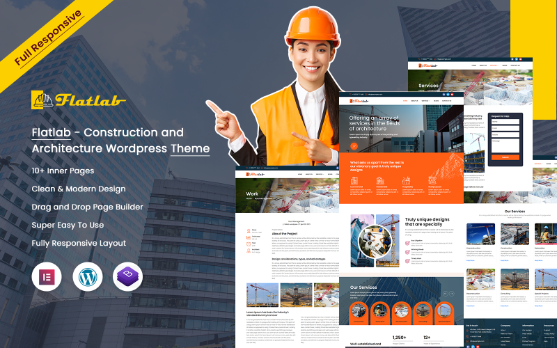 Flatlab - Construction and Architecture Wordpress Theme WordPress Theme