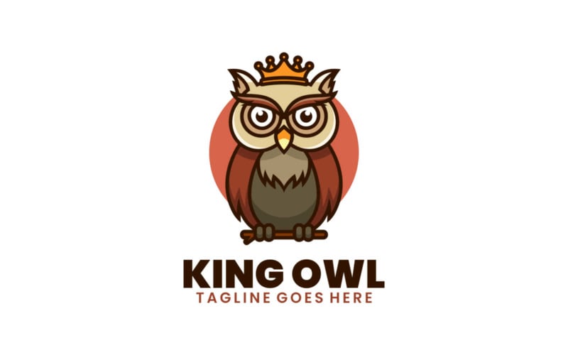 King Owl Mascot Cartoon Logo Logo Template