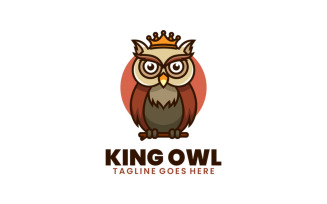 King Owl Mascot Cartoon Logo