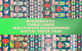 Minimalistic Art Deco Floral Digital Wallpaper Art Deco Backgrounds Abstract Floral Paper