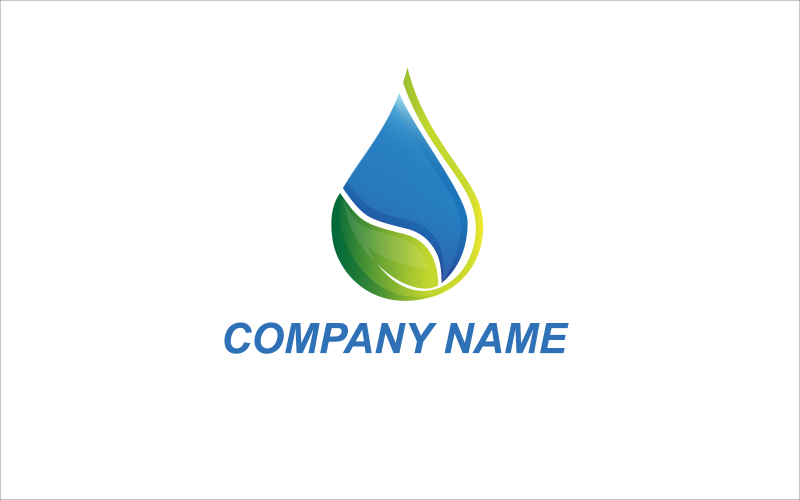 Modern Water and Leaf Logo Logo Template