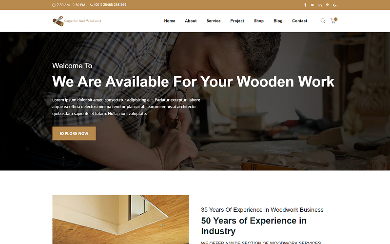 Carpenter And Woodwork HTML Template Website Template
