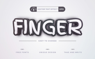 Finger Paint - Editable Text Effect, Font Style