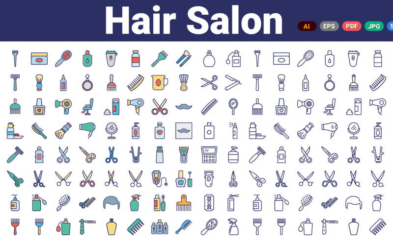 Hair Salon Vector Icon | AI | EPS| SVG Icon Set