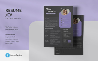 Resume/CV PSD Design Templates Vol 166