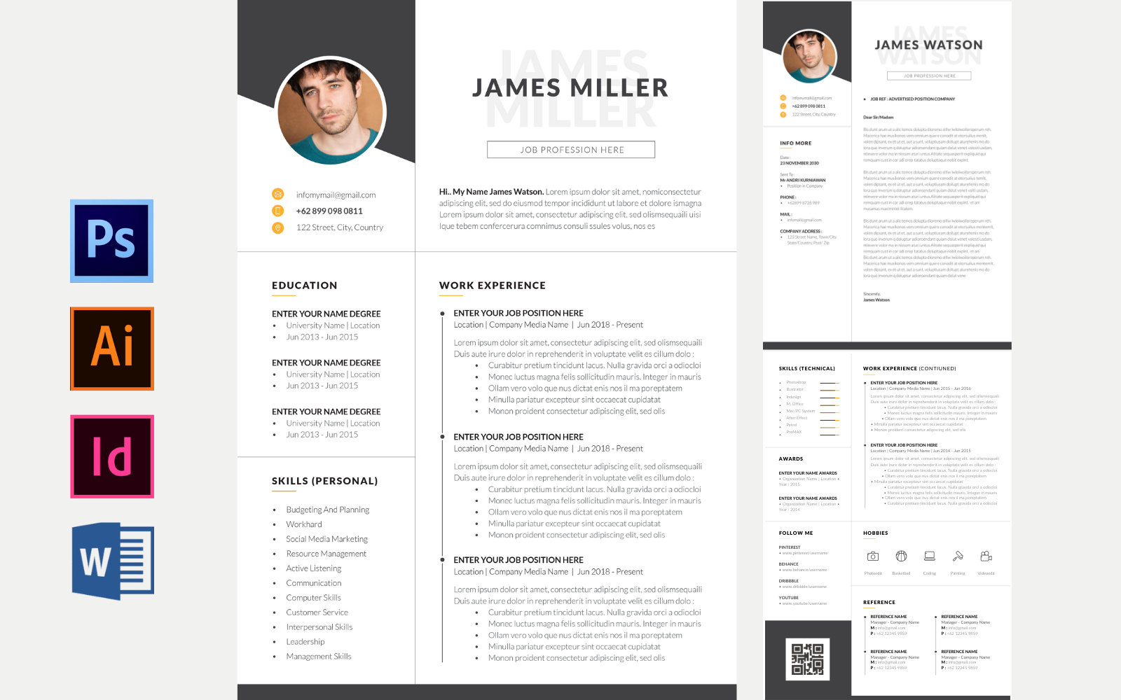 [R04] Minimalist Designer Portfolio Resume Template