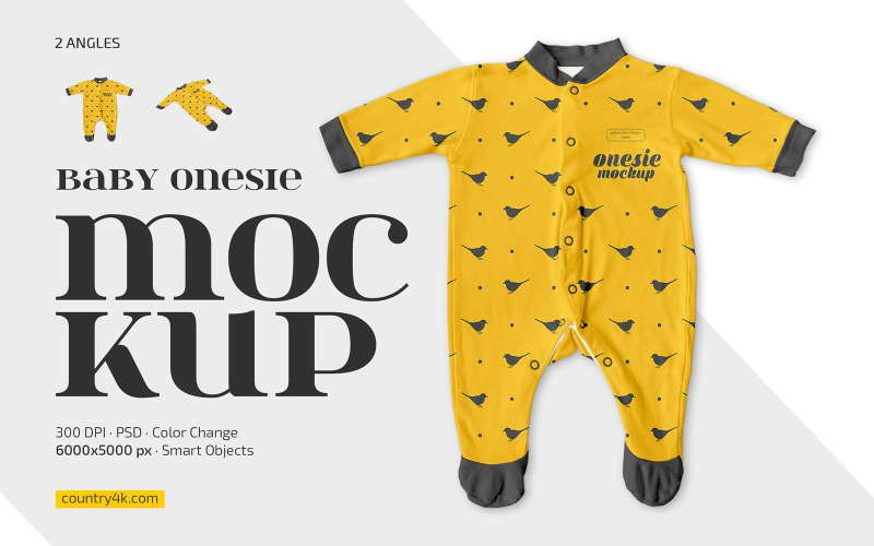 Baby Onesie Mockup PSD Template Product Mockup