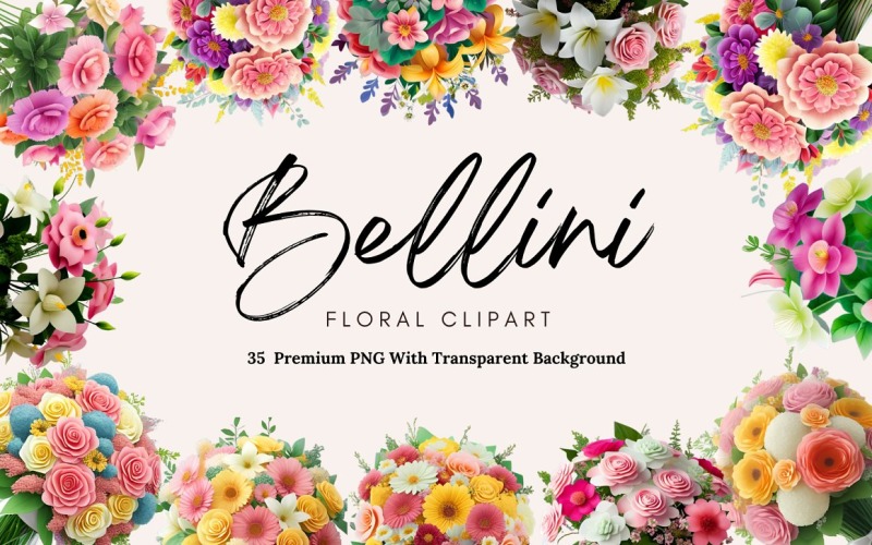 Bellini Floral Premium PNG Clipart Background