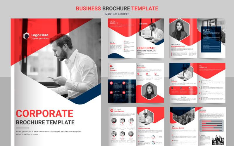 Business brochure template layout design,minimal business brochure red template design Illustration