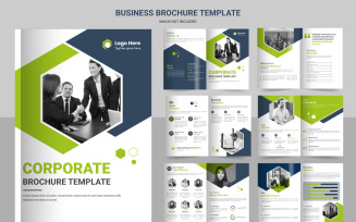 Business brochure template layout design,minimal business green color brochure template design
