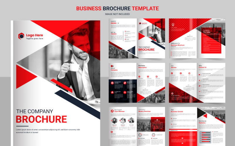 Business brochure template layout design,minimal business red brochure template design, Illustration