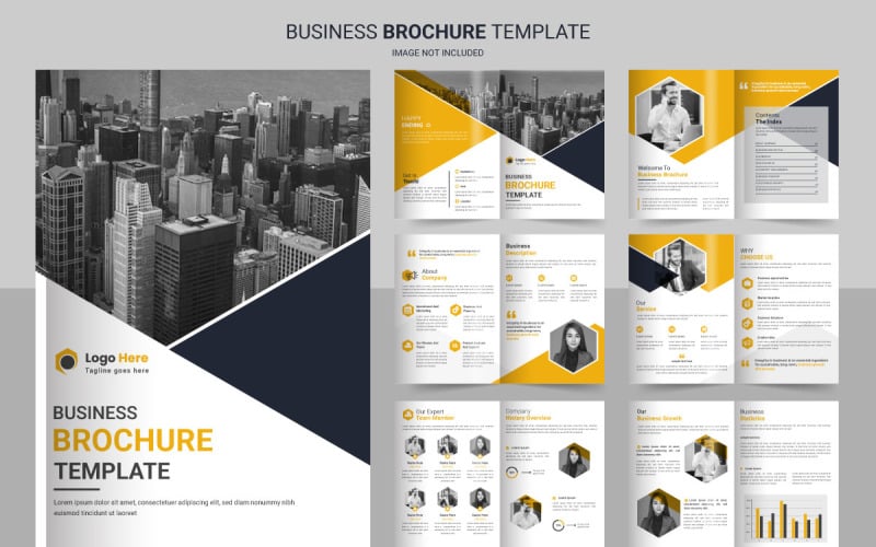 Business brochure template layout design,minimal business yellow brochure template design Illustration