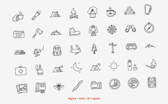 Camping - 40 Iconset Templates