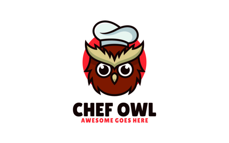 Chef Owl Mascot Cartoon Logo Logo Template