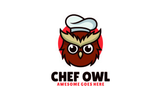 Chef Owl Mascot Cartoon Logo