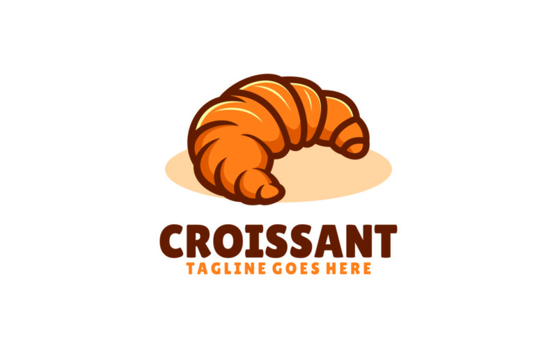 Croissant Simple Mascot Logo Logo Template