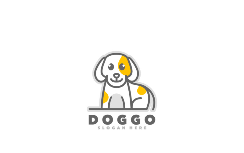 Dog outline mascot logo design Logo Template
