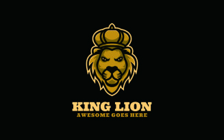King Lion Simple Mascot Logo 1