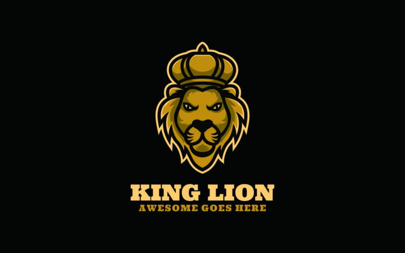 King Lion Simple Mascot Logo 1 Logo Template