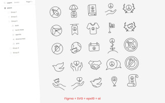 Peace - 25 Iconset Templates