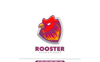 Rooster emblem shield logo template