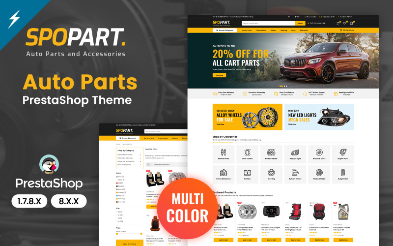 Spopart Auto Parts and Machine Tools PrestaShop Theme