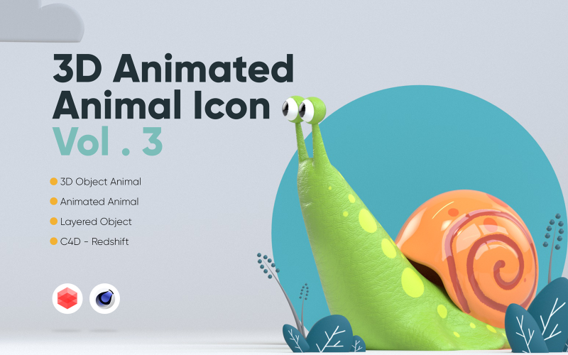 3D Animated Animals Vol. 3 Model