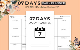 7 Days Daily Planner Kdp Interior
