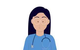 Happy Nurse Day Cartoon Portrait Vector