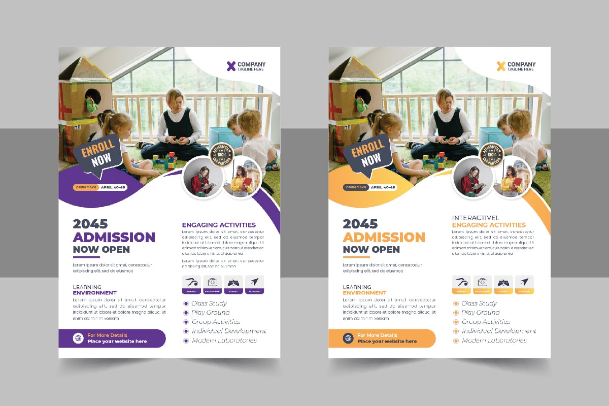 Template #332218 Admission Flyer Webdesign Template - Logo template Preview
