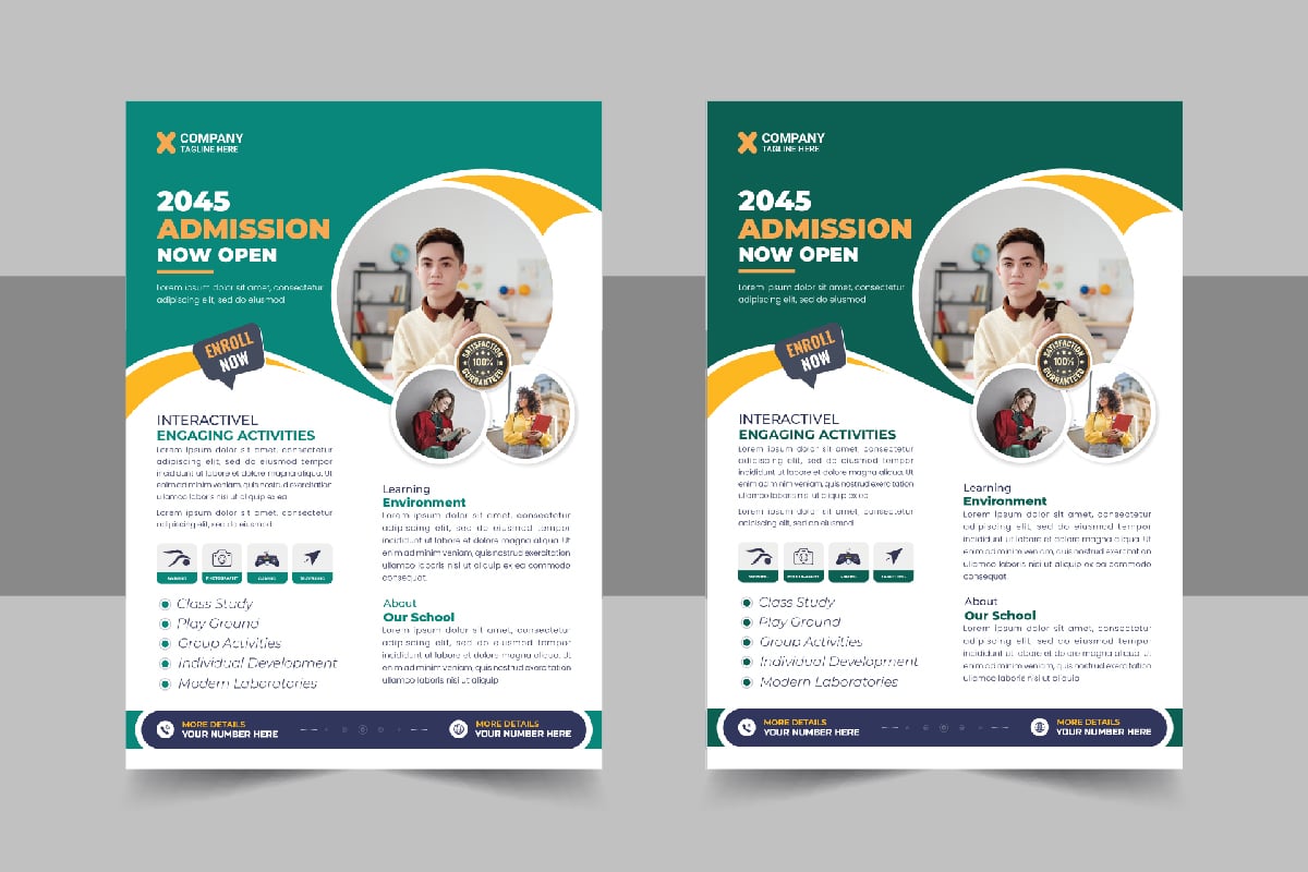 Template #332224 Admission Flyer Webdesign Template - Logo template Preview