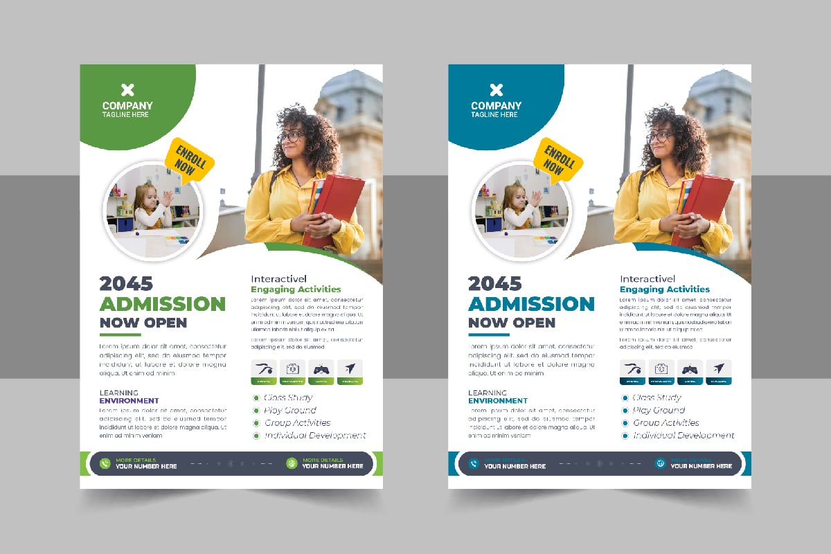 Template #332225 Admission Flyer Webdesign Template - Logo template Preview
