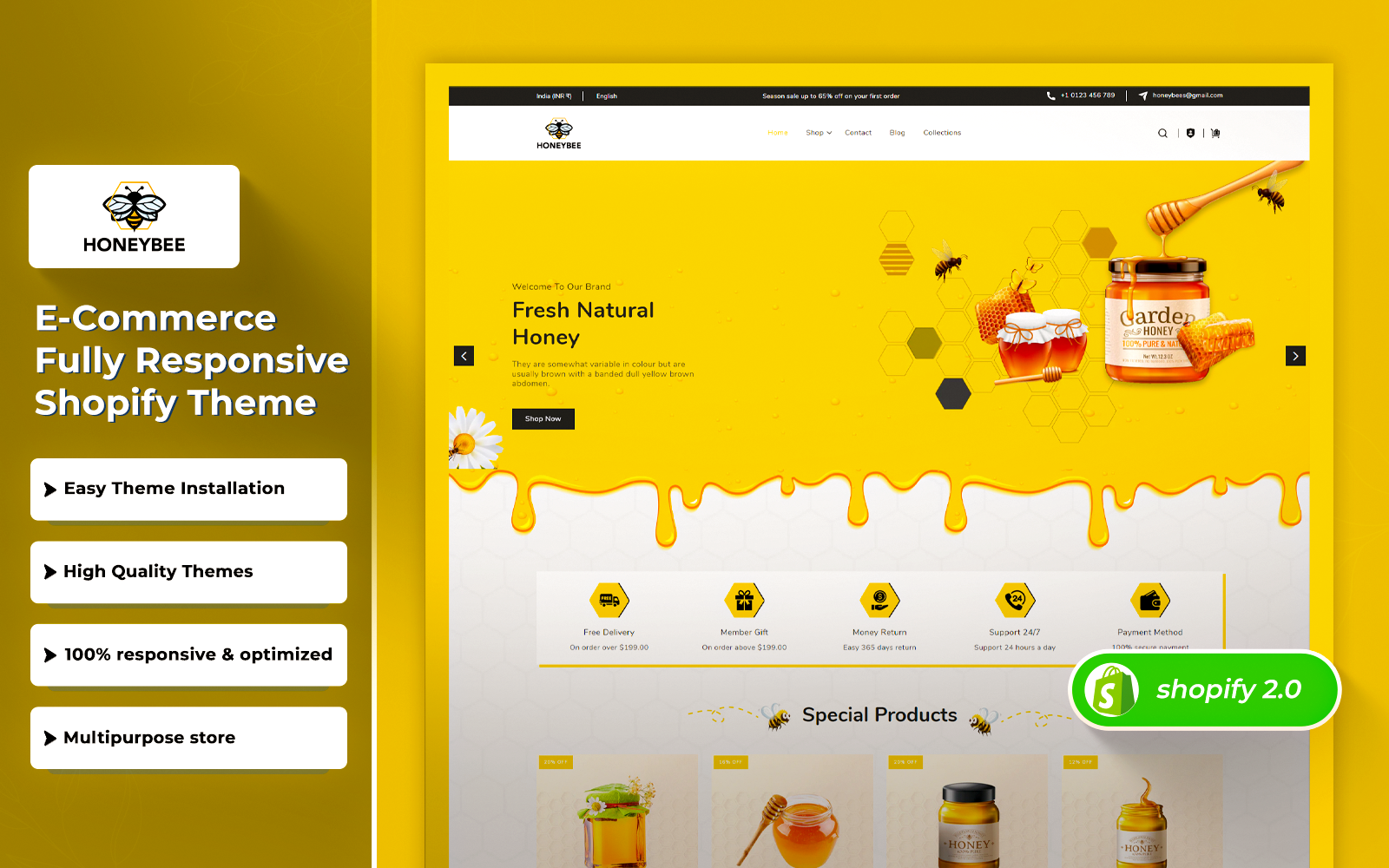 Honeybees - Honey Shopify OS2.0 Premium Responsive Theme