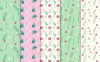 Abstract floral pattern set vector