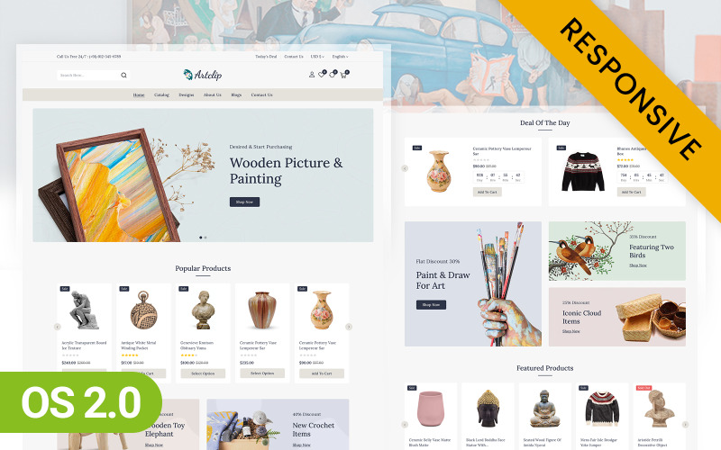Artclip - Handmade Art Store Shopify 2.0 Responsive Theme Shopify Theme