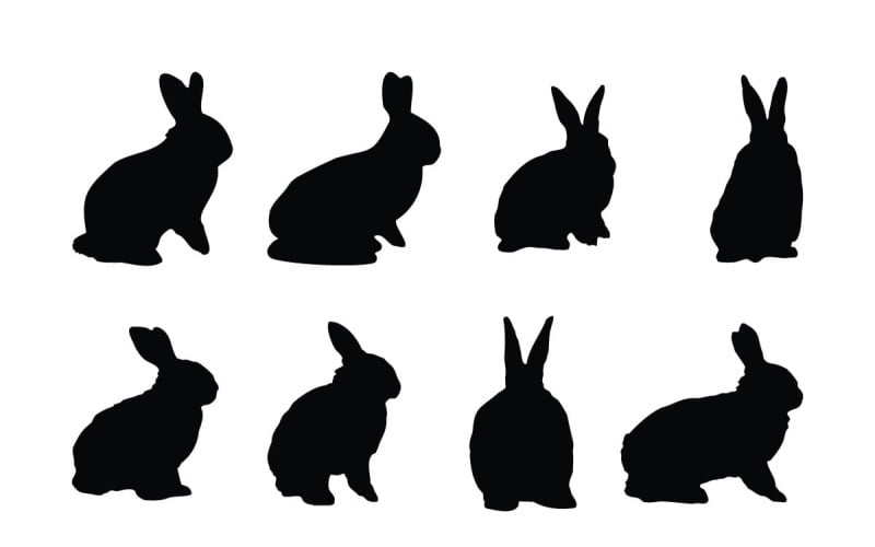 Bunny rabbit silhouette collection Illustration