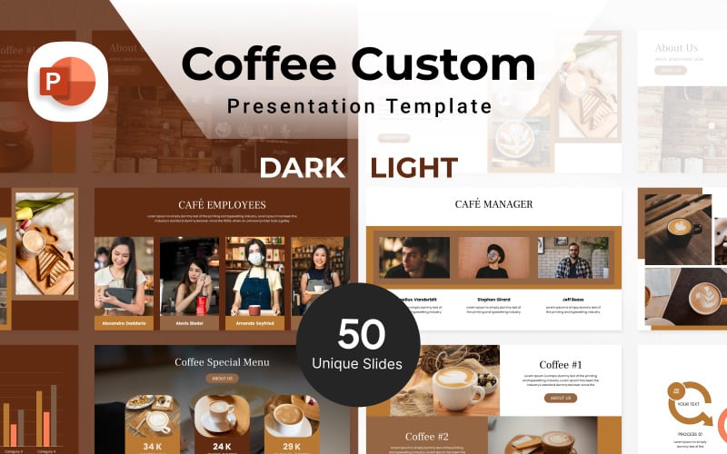 Coffee Costum Presentation Template PowerPoint Template