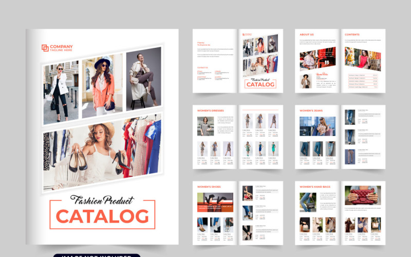 Fashion brand catalog brochure vector Magazine Template