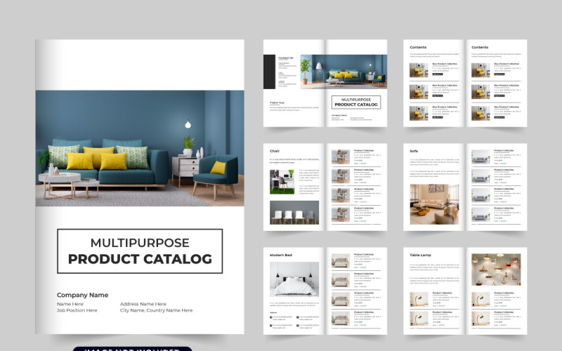 Furniture shop catalog brochure vector Magazine Template