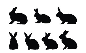 Rabbit silhouette vector collection