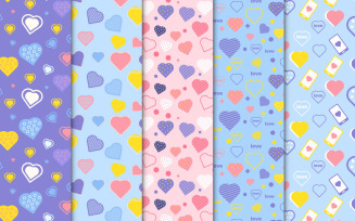 Seamless love pattern set vector design