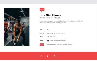 Slim – Clean Tailwind HTML digital business card Template