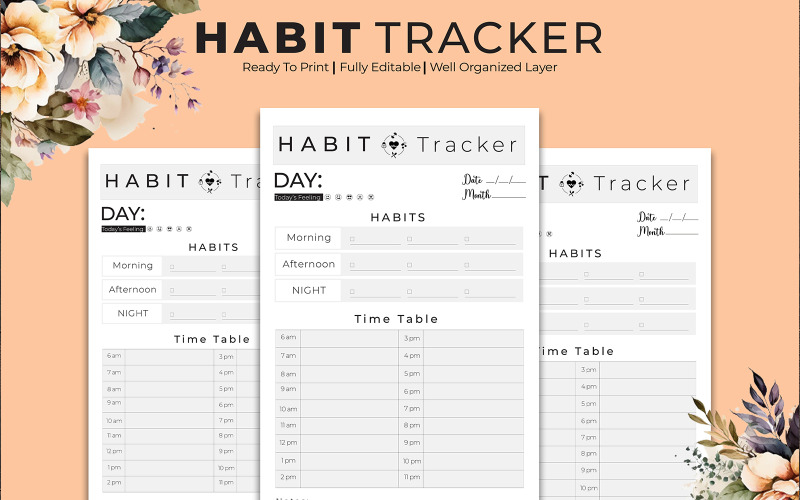 Habit Tracker Hourly Kdp Interior Planner