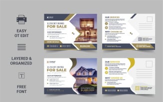 Modern Real Estate Postcard Template, Real Estate or home sale eddm Postcard