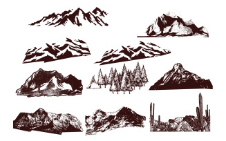 Mountains Set Illustration Vector